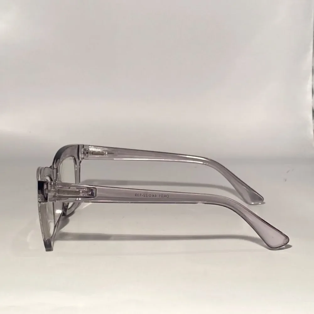 1178 Gretchen Reading Glasses 2.5 Square Clear Grey Oversize NWT